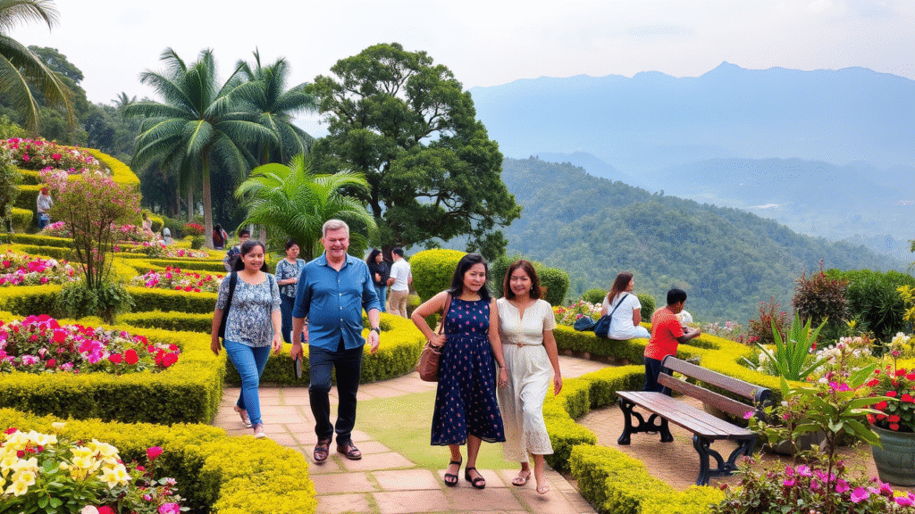 Tourists Enjoying Haggala Botanical Garden in Sri Lanka